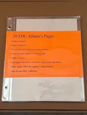 New 20 Refill Pages can holds 80 covers or cards, add to your FDCs Album.