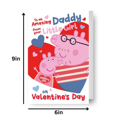 Valentine's Day Card To Daddy From Your Little Girl Peppa Pig Cute - Picture 2 of 6