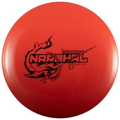 Divergent Discs - Narwhal - Max Grip Plastic Disc Golf Putt and Approach (Red)