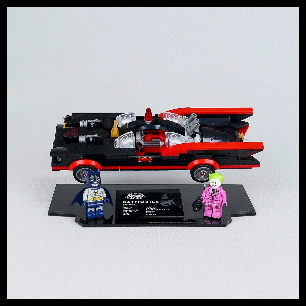 Acrylic display stand for LEGO® DC Batman™ Batmobile™ Tumbler- Display – Game Face Photography and Printing