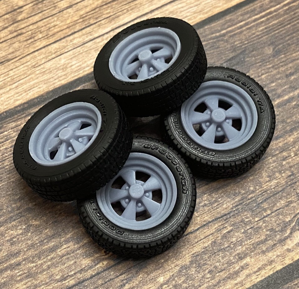 1/24 Scale: 17-inch “Cragar SS” model car wheels/tires. Resin; 3D | eBay