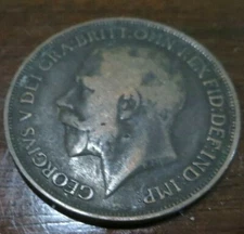 1913 ONE PENNY GEORGIVS VII DEI GRA: BRITT :OMN: REX FID :DEF: IND :IMP