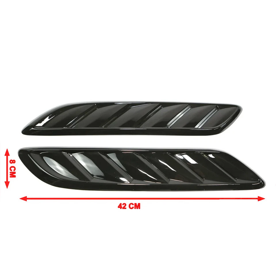 For Chevy Camaro Malibu Glossy Black Car Front Hood Side Vent Covers Trim 2Pcs - Image 2 of 4