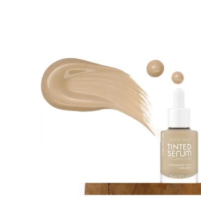 CATRICE Nude Drop Tinted Serum Glow Foundation | Hyaluron 030C + Band