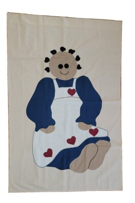 Large Doll,  Flags yard banner , gift 54 x 36. Flags by claudia 