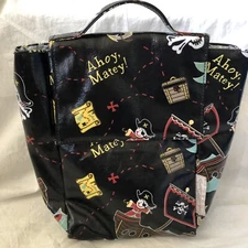 SugarBooger Lunch Sack Pirates Skulls Ahoy Matey Black Treasure Map Ships