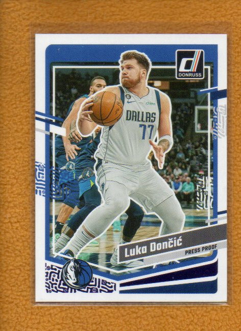 Luka Doncic 2023-24 Donruss Basketball Base Press Proof Purple #141 /199