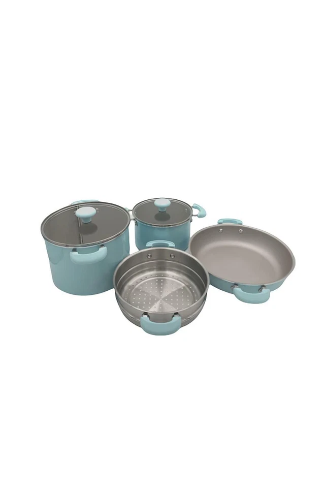Rachael Ray Create Delicious Aluminum Stacking Set Blue - Set of 6