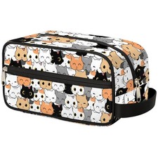 Toiletry Bag for Women, Cute Cat Travel Hanging Wash Bag for Girl, Waterproof...