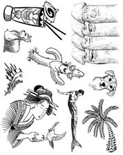 Unmounted Rubber Stamp Plate, Unmounted/Uncut Pink Rubber Stamps