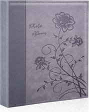 Photo Album 8X10 Clear Pages Pockets Leathe Cover Slip Slide in Photo Album Hold