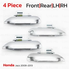 RHD Set Chrome 4 Door Handle Hand Outer For Honda Jazz Fit GE 2008 - 2013