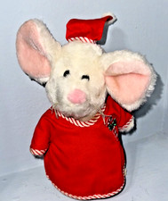 Eden Mouse Toy Musical Christmas Plush Stuffed Deck the Halls Red Outfit 1984