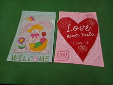 Valentine  Easter 2 Sided Garden Flags Small 12"X 17"
