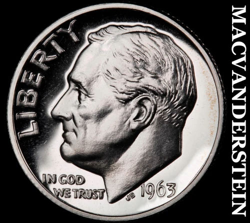 1963 Roosevelt Dime- Silver- Choice Gem Proof Luster #J2474