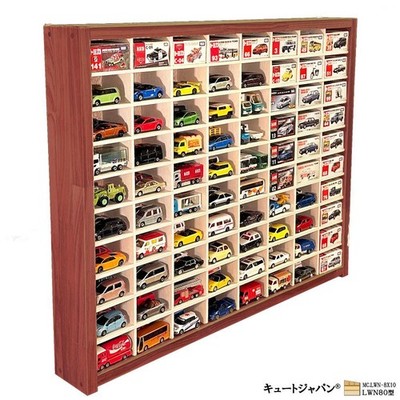 Tomica 160 wooden mini car case without doors, mahogany paint, made in Japan #66