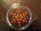 Vintage 1970s Pyrex friendship Pattern Clear Glass Lid 470-C