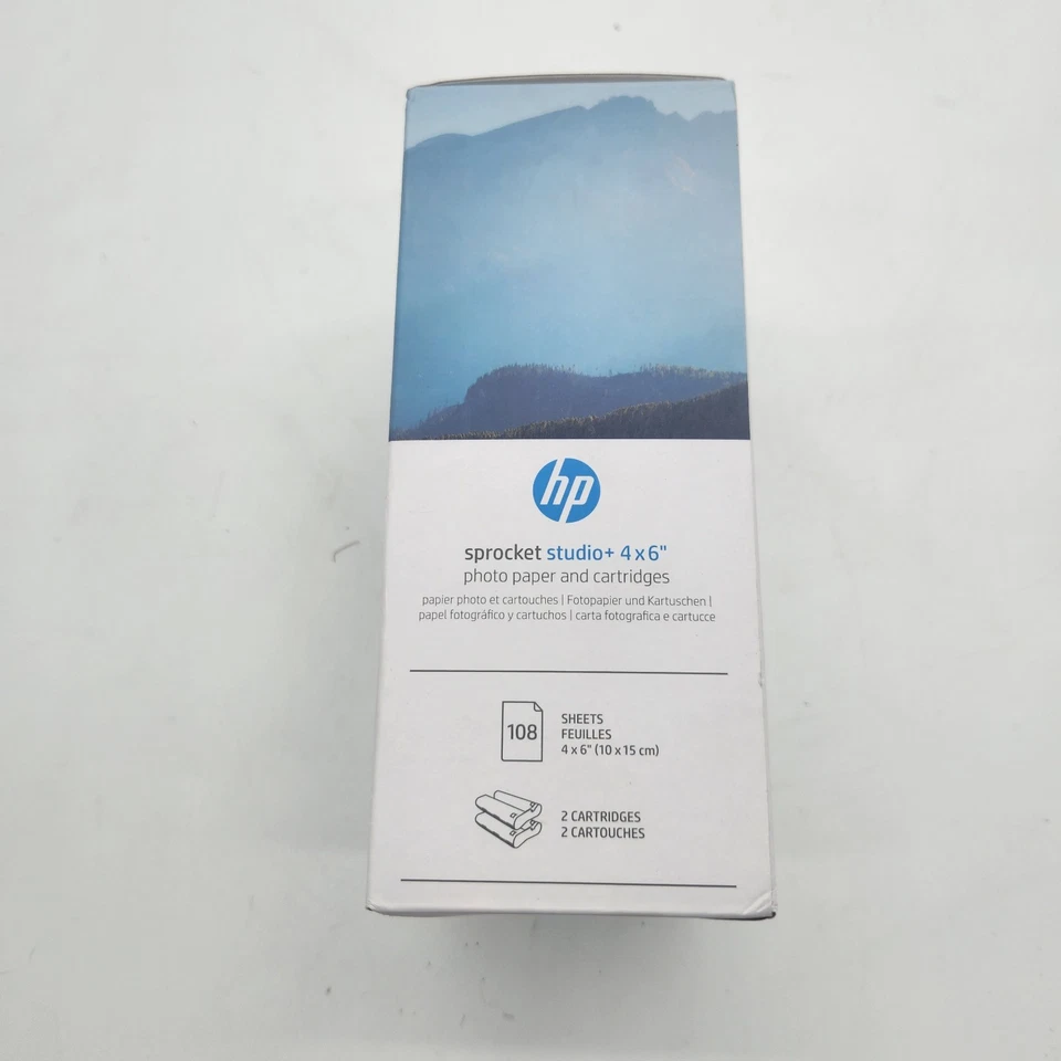 HP Sprocket Studio Plus Semi-Gloss Photo Paper 4x6 with 108 Sheets 2 Cartridges - Image 3 of 4