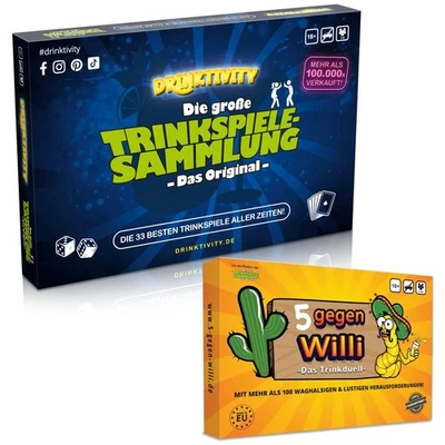 GOMAZING Drinktivity Trinkspielesammlung 5 gegen Willi Partyspiele Erwachsene Paket