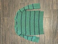 GAP Kids Sweater-Boys XS 4-5 -Green w/Navy Stripes-EUC