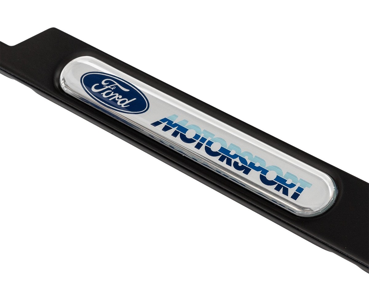 Ford Motorsport 80s Logo Black Stainless Steel License Plate Frame