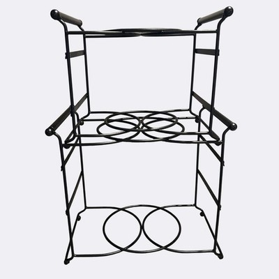 Stackable Buffet Caddy Black Metal Plates Napkins Organizer Holiday Parties