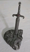 Radcliffe Excalibur Pewter Figure-Sword in Stone-Camelot-King Arthur 