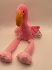 Vintage 1995 TY Beanie Baby Pinky the Flamingo Plush Stuffed with Tags errors 