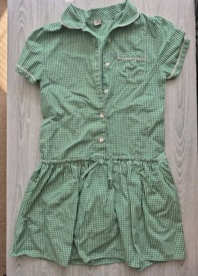 Grünes Gingham Sommer Schulkleid Alter 9 Tu