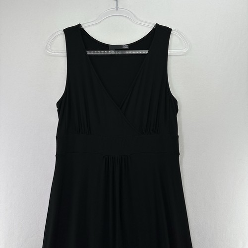 Eileen Fisher Black Long Maxi Dress Sleeveless Suplice Bodice Size M Classic - Picture 3 of 12