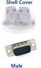 10PCS VGA Male DB15 3 Row Solder Cup Connectors Kit, Solder Type D-SUB HD15 P...