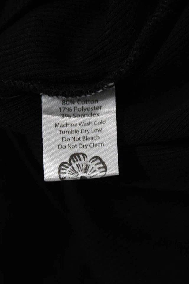 Top básico negro manga corta cuello redondo algodón Lesley Evers para mujer talla M Foto 4 de 4