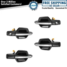 Outside Door Handle Black & Chrome Front & Rear Kit Set of 4 for 01-06 Montero