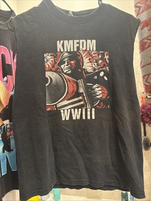 Authentic Vintage KMFDM WWIII Medium Black Tee 2000 s MDMFK Das Ich Industrial