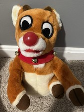 Gemmy Plush Rudolph The Red Nosed Reindeer Talking Singing Animated Nose Glows