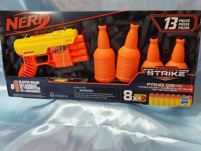 HASBRO NERF BLASTER ALPHA STRIKE FANG QS-4 TARGETING SET 8 SHOT AGE 8+ NIB