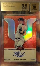 2017 Valiant Draft Mitch Keller Orange RC Auto Graded Pirates Strike Out Leader