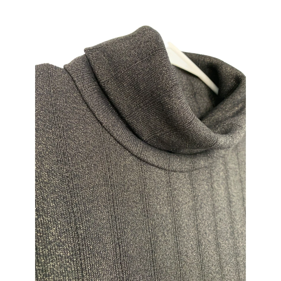 Vestido Suéter WHBM Midi Cuello Simulado Nuevo con Etiquetas Talla 4 S Funda Brillante 7782 Negro Ikat Foto 2 de 4