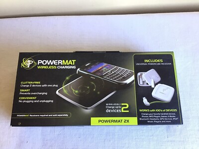 New Powermat Universal Wireless Charging Mat 2x Powercube 2 Devices Untested