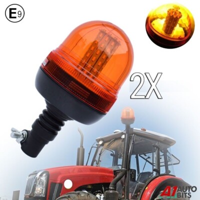 Set LED Leuchtfeuer Warnblinkend drehbar gelb flexibel DIN Pol Traktor Leuchten