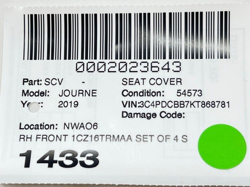 @2019 DODGE JOURNEY Seat Cover Front Right Seat Track Rail Trim Set Of 2 - Picture 8 of 8