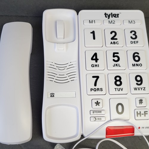 Tyler TBBP-3-WH Manos Libres Botón Grande Teléfono con Cable con Altavoz LED Blanco - Imagen 4 de 7