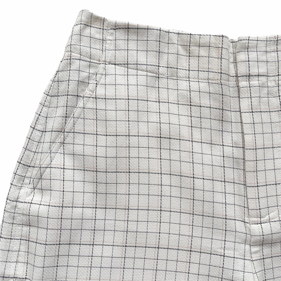 NWT Joie Womens Ivory Plaid Casual Flat Front Pocket Dressy Chino Shorts Size 2 - Image 4 of 4