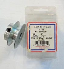 V-Belt Pulley with Hub 1/2" Bore, 2" Outside Diameter Use Belt Sizes 4L 3L