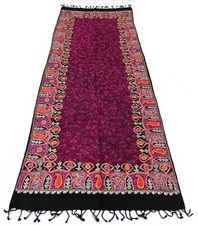 Kashmir Embroidered Flowers ,100 Pure Wool 28"X80" Traditional Ari Embroidery