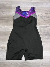Leotards for Girls Gymnastics Toddler Dance Biketards Size XS Black Galaxy Print