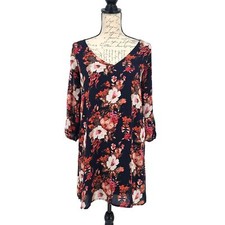 Lulus Shifting Dears Cold Shoulder Floral Dress Multicolor Size Small