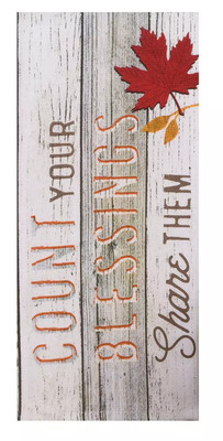 Count Your Blessings Fall Kitchen Towel Dual Purpose Flat Weave Front Terry Back