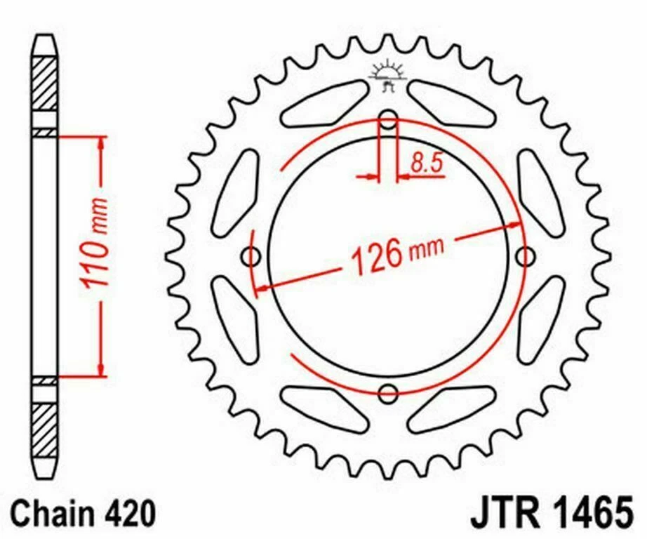 Kit de piñones y cadena JT para Kawasaki KX65 2000-2001 Foto 2 de 3