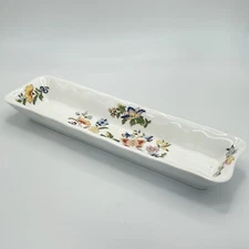 Aynsley England Cottage Garden Floral And Butterfly Olive/Tidbit Dish